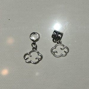 Set 2 Dangle cloud charms for bracelet